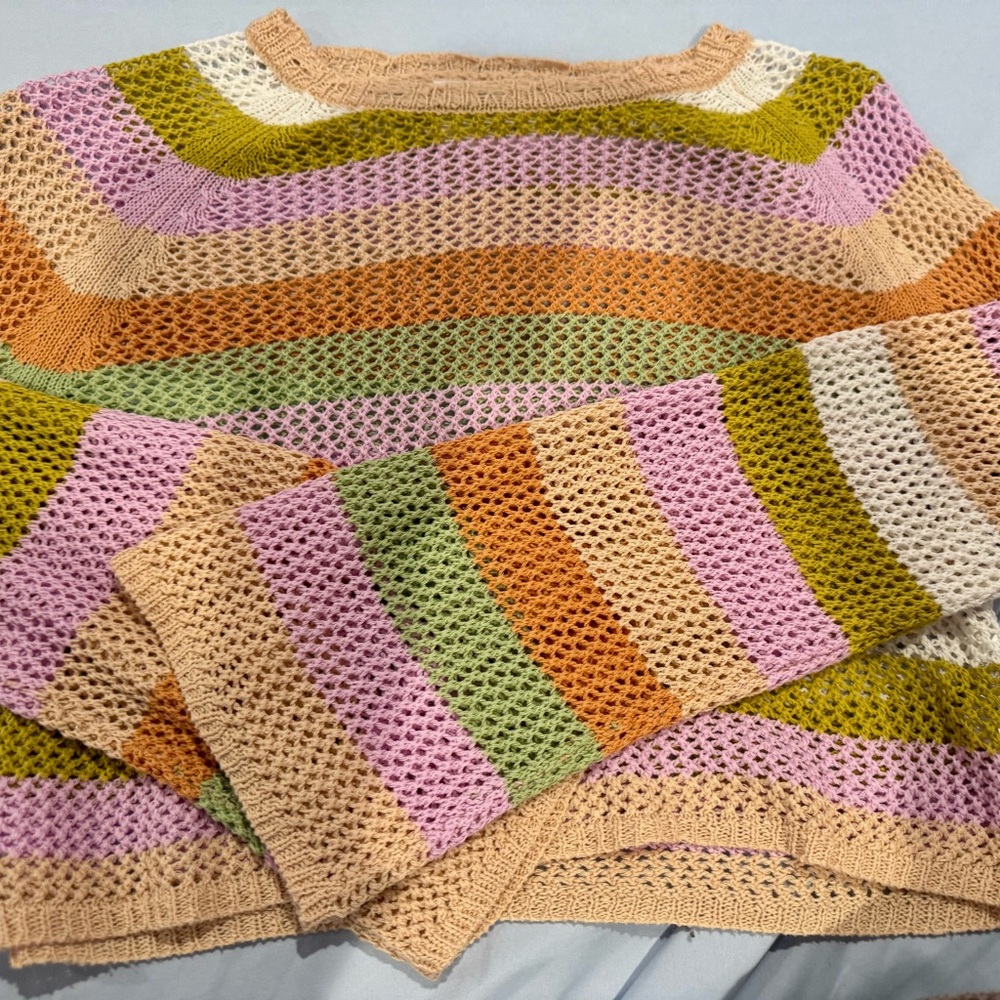 Multicolor Striped Girls Sweater